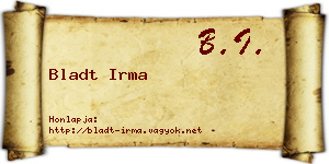 Bladt Irma névjegykártya