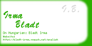 irma bladt business card